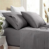 Queen Gray Pillowcases Egyptian Cotton 1000 Thread Counts