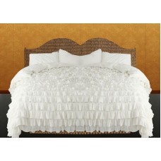 Ruffle Duvet Cover White Egyptian Cotton