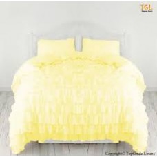 Ruffle Duvet Cover Yellow Egyptian Cotton