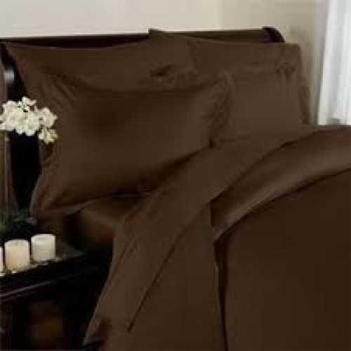 Details about   3 PCs Fitted Set Extra PKT No Flat Comfort 1000 TC 100% Cotton Chocolate  Solid