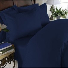 Navy Blue 1000-Thread Count Egyptian Cotton Waterbed Sheet Set